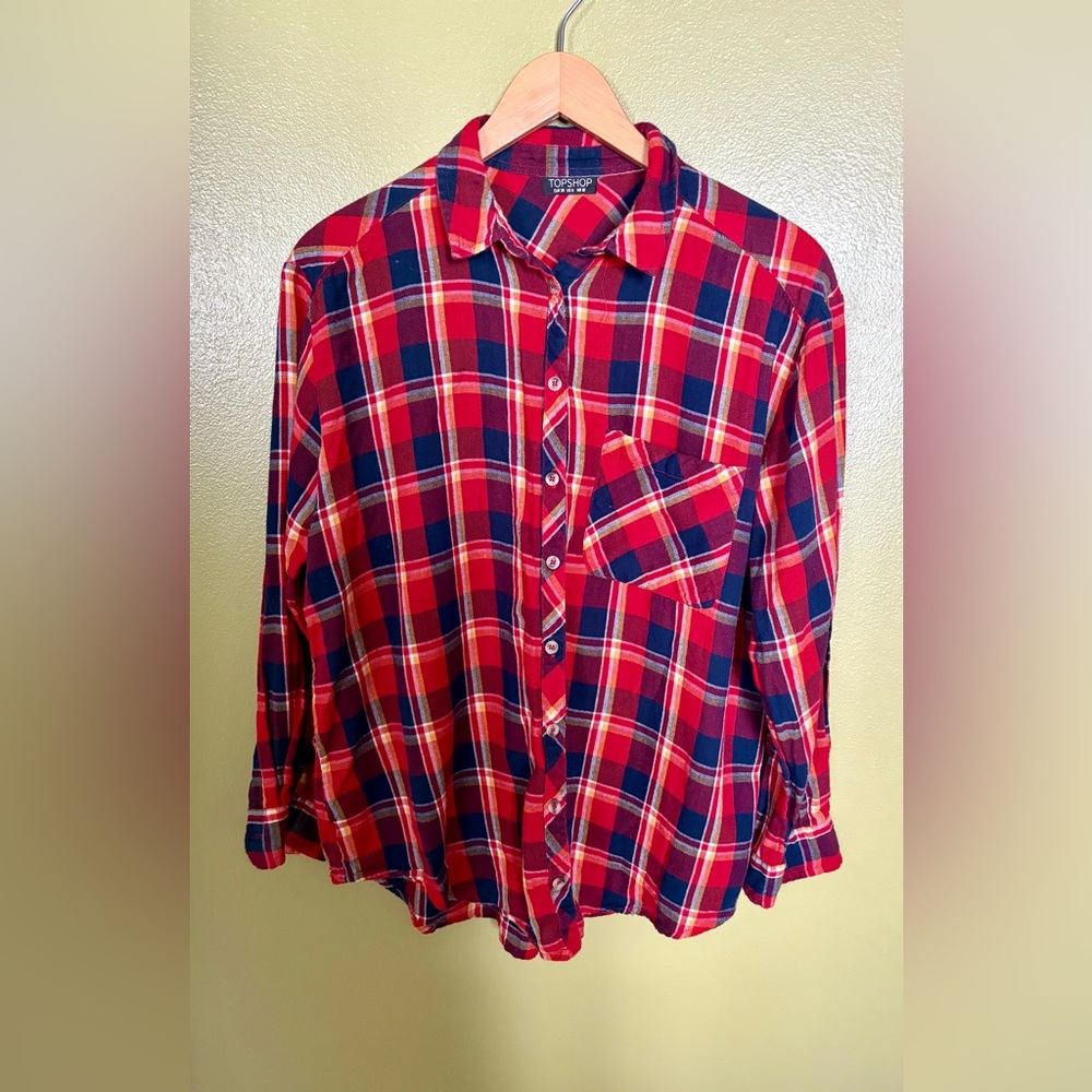 Top Shop plaid flannel size 6